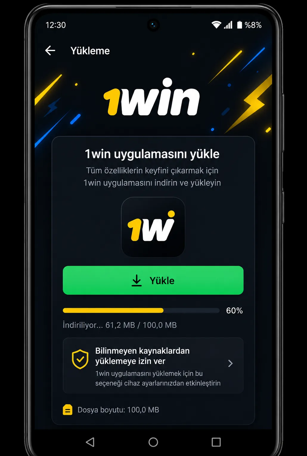 Android, iOS ve Windows için 1win download seçenekleri