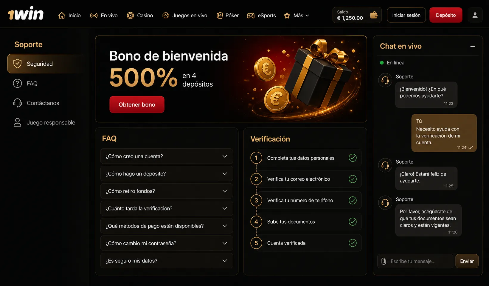 1 Win Bet login: recuperación de contraseña olvidada