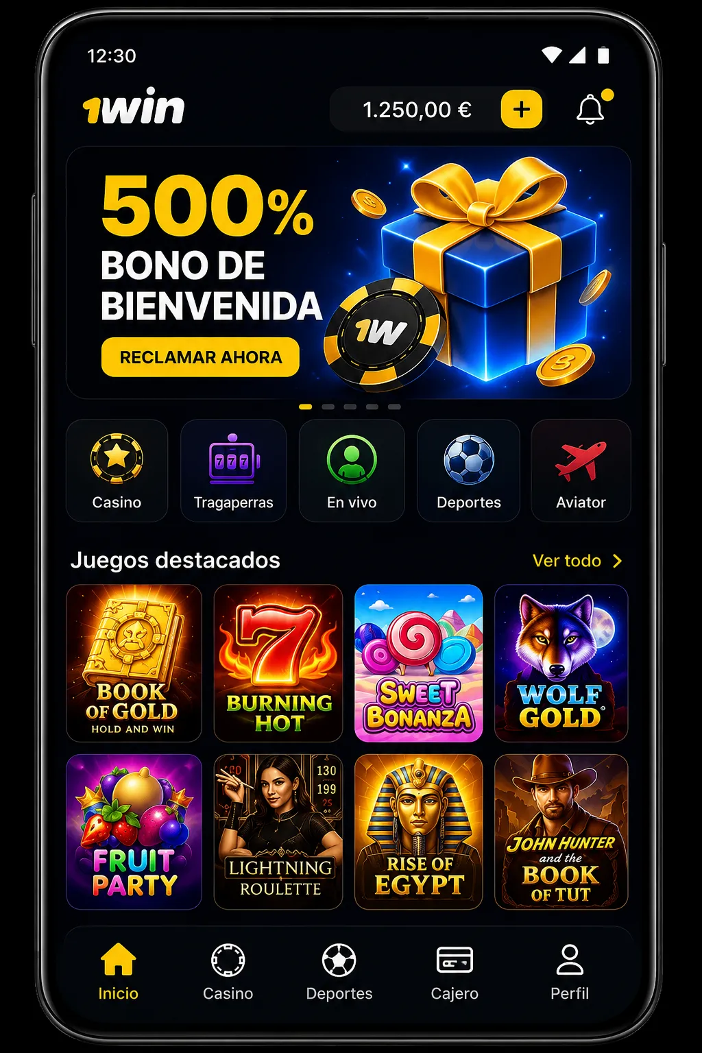 Dentro de la 1win app: alertas, favoritos y configuración de cuenta